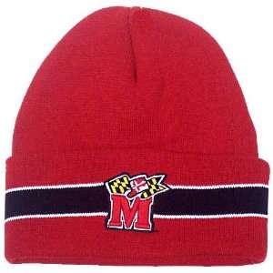  Maryland Terrapins Red Racer Knit Beanie: Sports 