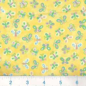  45 Wide Tiger Lily Ditsey Yellow Fabric By The Yard 