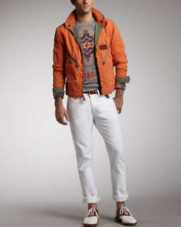 Polo Ralph Lauren Reversible Flight Jacket, Southwestern Linen Blend 