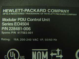 HP Modular PDU Control Unit Series EO4504 228481 006  