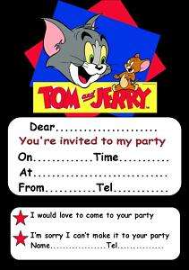Tom & Jerry Party Invitations 20 Pack 3.5 x 5 Inch  
