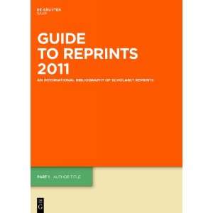  Guide to Reprints 2011 Part 1 Author Title 