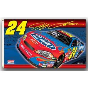  Jeff Gordon #24 Premium 3X5 2 Sided Flag With Car, Number 