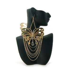  Basketball Wives PAParazzi Huge Butterfly Earring Gold 