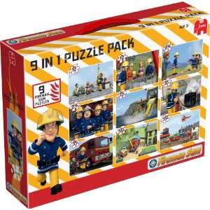    Jumbo Fireman Sam Bumper Pack 9 in1 Jigsaw Puzzle Toys & Games