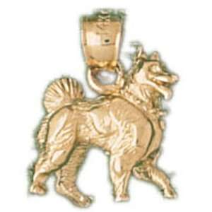   CleverEves 14K Gold Pendant Akita Dog 4   Gram(s) CleverEve Jewelry
