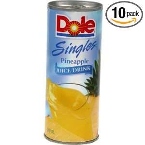 10 Packs Dole Singles Pineapple Juice 240ml  Grocery 