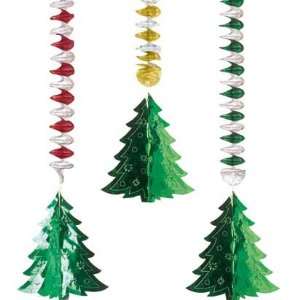  Christmas Tree 3D Foil 30in Dangling Cutouts 3ct Toys 