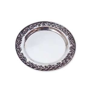    Sterling Silver Plate with Cast Leaf Pattern