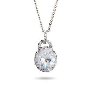   Carat Oval Cut Solitaire Crown Set Pendant Eves Addiction Jewelry