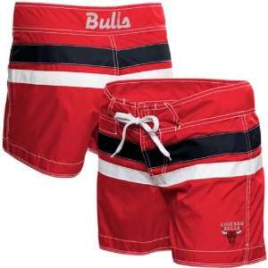   Chicago Bulls Ladies Micro Twill Boardshorts   Red