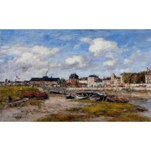   , painting name The Port of Trouville Low Tide, By Boudin Eugène