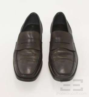 Tods Mens Black Leather Penny Loafer Shoes Size 8.5  