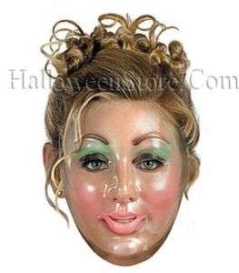 Transparent Young Woman Plastic Face Mask  