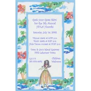  Hula Girl Invitation