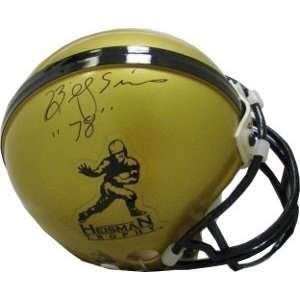  Billy Sims Autographed/Hand Signed Heisman Mini Helmet 78 