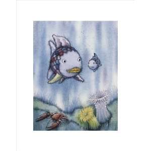 Rainbow Fish and the Little Blue Fish by Marcus Pfister poster print 