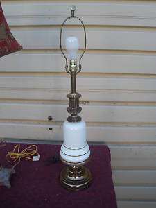 COL YW: BRASS AND CERAMIC STIFFEL TABLE LAMP  