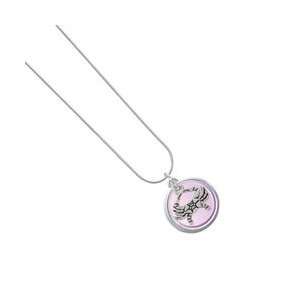   Light Purple Pearl Acrylic Pendant Snake Chain Charm Necklace Jewelry