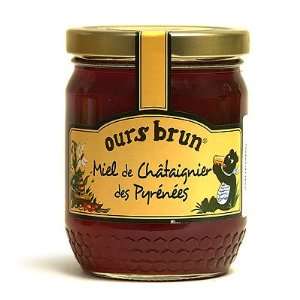 Ours Brun Chestnut Tree Pure Honey from the French Pyrenees  13.2 oz.