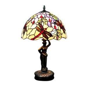   Style Dragonfly Pattern Stained Glass Table Lamp: Home Improvement