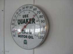 QUAKER STATE MOTOR OIL ADVERTISING SIGN THERMOMETER  