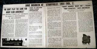 Dave Brubeck At Storyville 1954 Volume 1 2 45 EP  