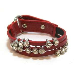  Just Give Me Jewels Soft Red Leather 1/2 Inch Rhinestone 