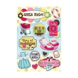   Cardstock Stickers 5.5X9 Girls Rule; 6 Items/Order