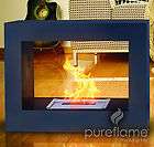   BLA001 Black Window Flame Free Standing Vent Free Biofuel Fireplace