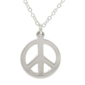  Sterling Silver Peace Sign Necklace: Jewelry
