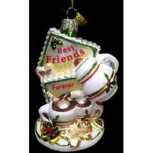  Best Friends Forever Tea & Cookies 4 Glass Christmas 