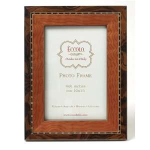  Italian Marquetry Picture Frame, Two Tone Tan, 5x7
