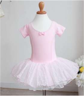 New Party Leotard Ballet Tutu Costume Dance Skirt Short Sleeve Dress 2 