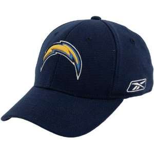  Reebok San Diego Chargers Navy Blue Flex Fit Hat: Sports 