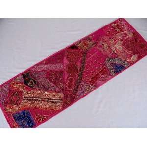   Pink Antique Indian Tapestry Throw Wall Hanging Decor