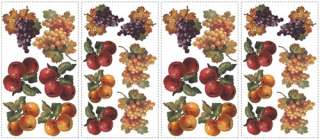 26 New FRUIT HARVEST WALL DECALS Grapes Apples Stickers Kitchen Decor 
