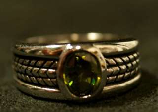 MENS DRESS RING ~*LIFETIME GUARANTEE*~ OLIVE GREEN CZ BAND ~*SIZE 8 13 