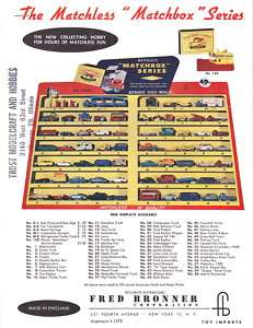 very rare Matchbox/Lesney/Bronner Dealer catalog 1959  