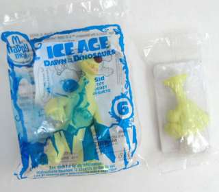 Ice Age SID RARE Figure Plus Cereal Happy Meal Toy LOT  
