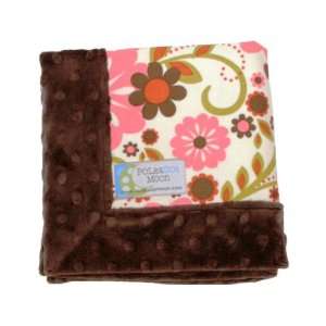  Baby Girl LUXE Lovey   Summer Flowers on Brown Minky: Baby