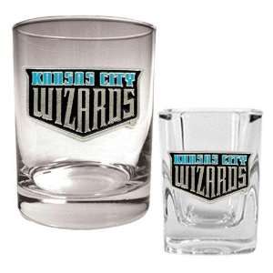  Kansas City Wizards MLS Rocks Glass and Square Shot Glass 
