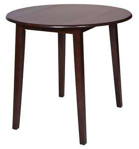 Round Espresso Wood Pub Table Tapered legs Drop Leaves  