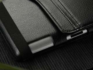 Black 360°Rotating PU Leather Smart Cover Case For New iPad 3 3rd W 