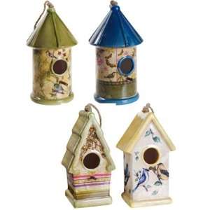  Ceramic Bird House Feeder Set Of 4 Patio, Lawn & Garden