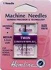 hemline klasse universal twin sewing machine needle 6mm medium weight 
