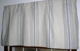 NEW Pottery Barn French Stripe Cafe Curtain BLUE Vintage Appeal 24x50 