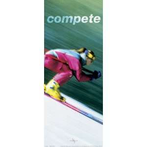  Compete Downhill Skiing Panoramic Motivational Skiing 