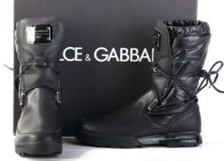 NEW DOLCE & GABBANA MENS FUNKY LEATHER PUFFER BOOTS SHOES 40/7  