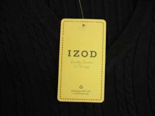 IZOD navy cable knit cotton sweater size Large  